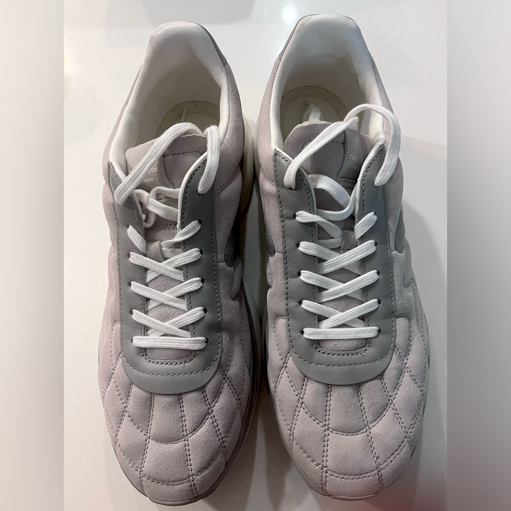 New W/O Box, Men’s 10.5 (Eu 43.5) Rag & Bone Rb Legacy Runner. Gray And White